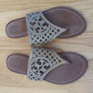 TORY BURCH Thatched Perforated Logo Sandal